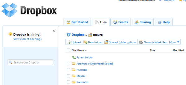 dropbox - Condividere documenti con più persone