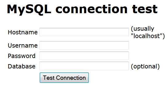 mysql connection test - Testare la connessione al db mysql