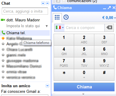Chiamare con gmail