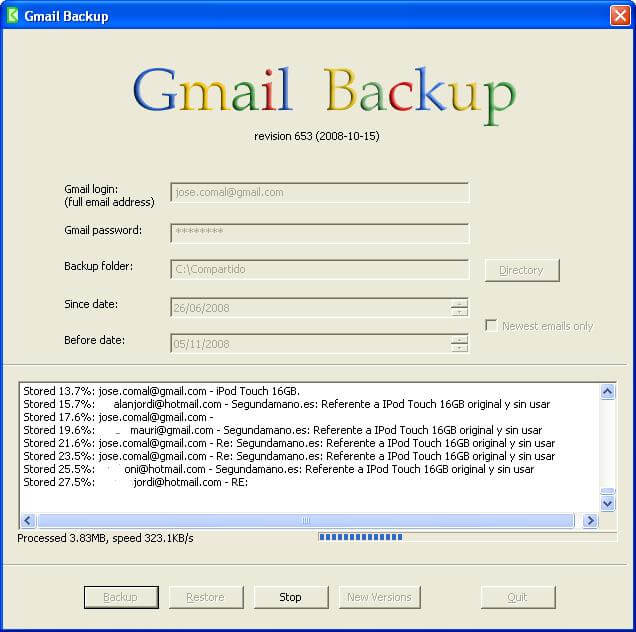 gmailbackup - Fare il backup di Gmail